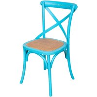 Biscottini - Thonet Stuhl 88x52x48 Stühle aus Eschenholz und Rattansitz Esszimmerstühle Küche Vintage Stuhl Retro Rustikale Stühle (Hellblau) - antik von BISCOTTINI