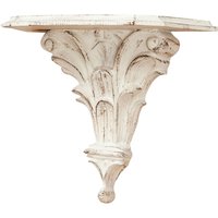 Wandregal aus Holz mit antikiertem weißem Finish L30XPR15XH27 cm. Made in Italy. von BISCOTTINI