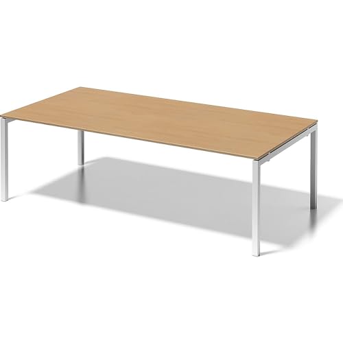 BISLEY Cito Chefarbeitsplatz/Konferenztisch, 740 mm höhenfixes U-Gestell, Metall, Bc396 Dekor Buche, Gestell Verkehrsweiß, 120 x 240 x 85 cm von BISLEY