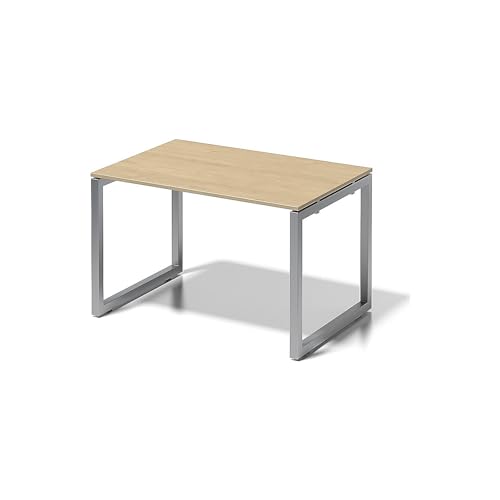 BISLEY Cito Schreibtisch, 740 mm höhenfixes O-Gestell, Metall, Gw396 Dekor Grauweiß, Gestell Verkehrsweiß, 80 x 120 x 74 cm von BISLEY