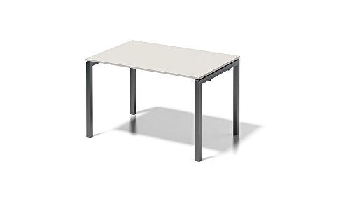 BISLEY Cito Schreibtisch, 740 mm höhenfixes U-Gestell, Metall, Gw334 Dekor Grauweiß, Gestell Anthrazitgrau, 80 x 120 x 85 cm von BISLEY