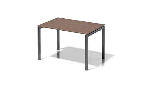 BISLEY Cito Schreibtisch, 740 mm höhenfixes U-Gestell, Metall, Wn334 Dekor Nußbaum, Gestell Anthrazitgrau, 80 x 120 x 85 cm von BISLEY