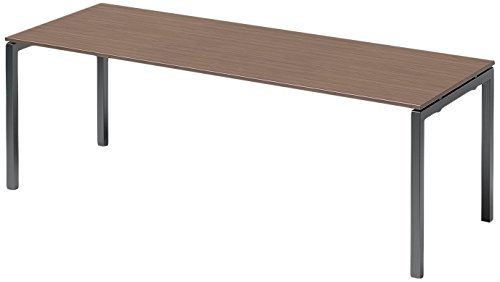 BISLEY Cito Schreibtisch, 740 mm höhenfixes U-Gestell, Metall, Wn334 Dekor Nußbaum, Gestell Anthrazitgrau, 80 x 220 x 85 cm von BISLEY