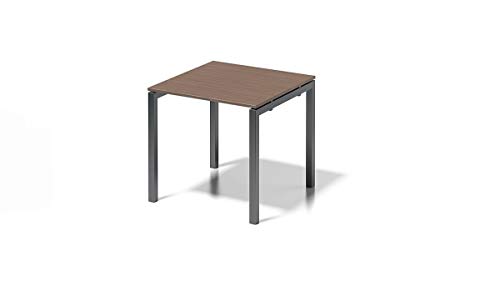 BISLEY Cito Schreibtisch, 740 mm höhenfixes U-Gestell, Metall, Wn334 Dekor Nußbaum, Gestell Anthrazitgrau, 80 x 80 x 74 cm von BISLEY