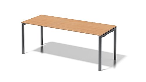 BISLEY Cito Schreibtisch, 740 mm höhenfixes U-Gestell, Metall, Bc334 Dekor Buche, Gestell Anthrazitgrau, 80 x 200 x 85 cm von BISLEY