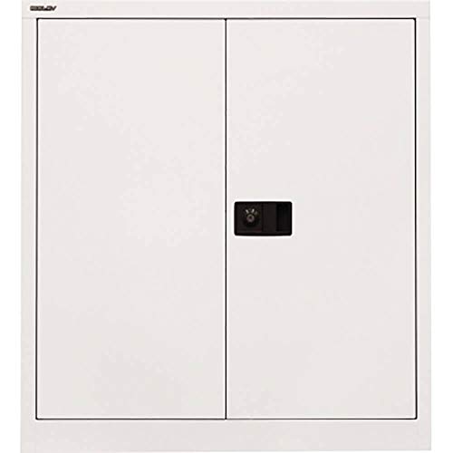 BISLEY Flügeltürenschrank Universal, 1 Fachboden, 2 OH, Metall, 696 Verkehrsweiß, 40 x 91.4 x 100 cm von BISLEY