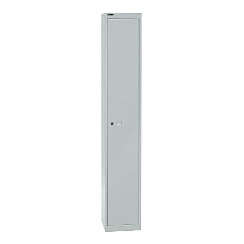 BISLEY Garderobenschrank Office, 1 Abteil, 1 Fach, T 305 mm, Metall, 645 Lichtgrau, 30.5 x 30.5 x 180.2 cm von BISLEY