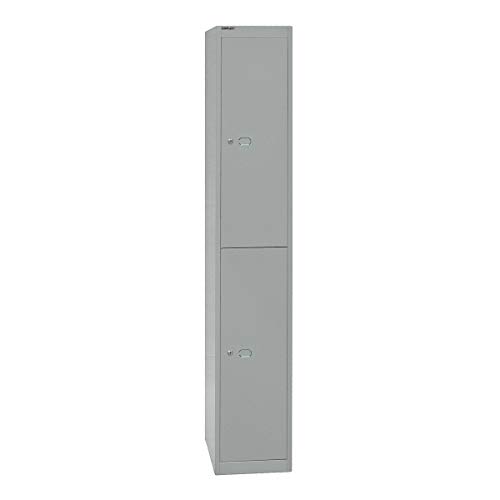 BISLEY Garderobenschrank Office, 1 Abteil, 2 Fächer, T 457 mm, Metall, 355 Silber, 45.7 x 30.5 x 180.2 cm von BISLEY