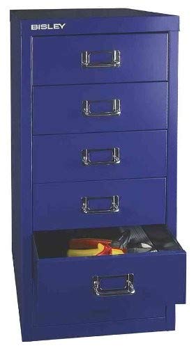 BISLEY MultiDrawer, 29er Serie, DIN A4, 6 Schubladen, Metall, 355 Silber, 38 x 27.9 x 59 cm von BISLEY