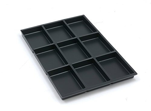 BISLEY MultiDrawer Schubladeneinsatz A4 9 Fächer für alle DIN A4 Schubladen, Metall, 800 Kunststoff, 36.5 x 23.7 x 2.7 cm von BISLEY