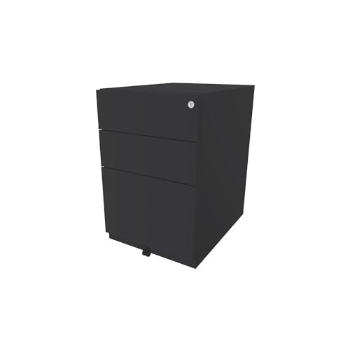 BISLEY | Rollcontainer Note™ | mit 2 Universalschubladen | 1 Hängeregistratur | HxBxT 645 x 420 x 565 mm | anthrazitgrau von BISLEY
