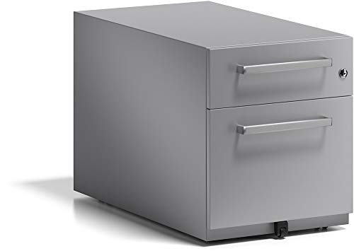 BISLEY Rollcontainer Note mit Griff, 1 Universalschublade, 1 HR-Schublade, Metall, 355 Silber, 77.5 x 42 x 49.5 cm von BISLEY