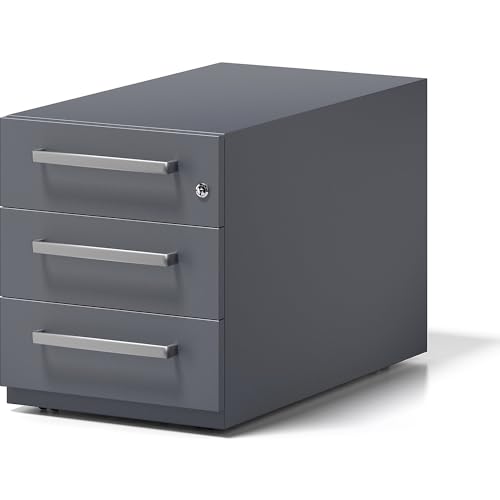 BISLEY Rollcontainer Note mit Griff, 3 Universalschubladen, Metall, 634 Anthrazitgrau, 77.5 x 42 x 49.5 cm BISLEY Rollcontainer Note mit Griff, 3 Universalschubladen, Metall, 634 Anthrazitgrau, 77.5 x 42 x 49.5 cm von BISLEY