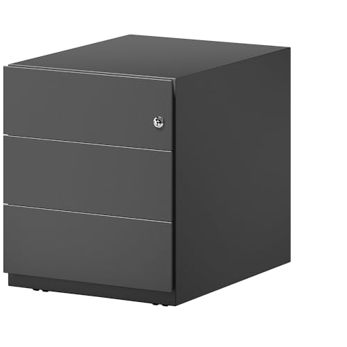 BISLEY Rollcontainer Note mit Griffleiste, 3 Universalschubladen, Metall, 633 Schwarz, 56.5 x 42 x 49.5 cm BISLEY Rollcontainer Note mit Griffleiste, 3 Universalschubladen, Metall, 633 Schwarz, 56.5 x 42 x 49.5 cm von BISLEY