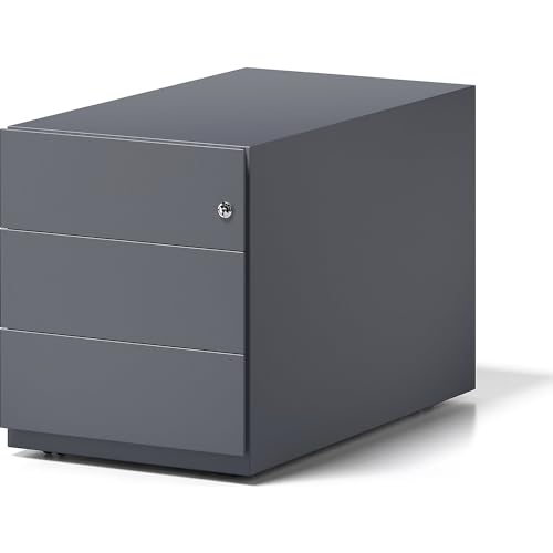 Bisley Rollcontainer Note mit Griffleiste, 3 Universalschubladen, Metall, 634 Anthrazitgrau, 77.5 x 42 x 49.5 cm Bisley Rollcontainer Note mit Griffleiste, 3 Universalschubladen, Metall, 634 Anthrazitgrau, 77.5 x 42 x 49.5 cm von BISLEY
