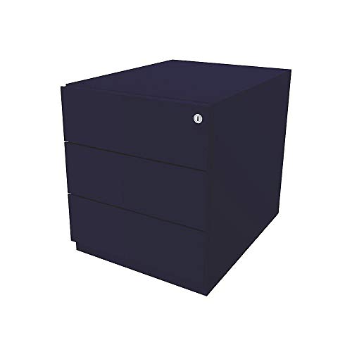 BISLEY Rollcontainer Note mit Griffleiste, 3 Universalschubladen, Metall, 639 Oxfordblau, 56.5 x 42 x 49.5 cm von BISLEY