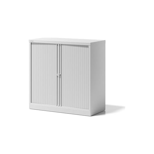 BISLEY Rollladenschrank Essentials mit 1 Fachboden für 2 Ordnerhöhen, Metall, Pww Rollladen/Korpus Verkehrsweiß, 47 x 100 x 100 cm BISLEY Rollladenschrank Essentials mit 1 Fachboden für 2 Ordnerhöhen, Metall, Pww Rollladen/Korpus Verkehrsweiß, 47 x 100 x 100 cm von BISLEY