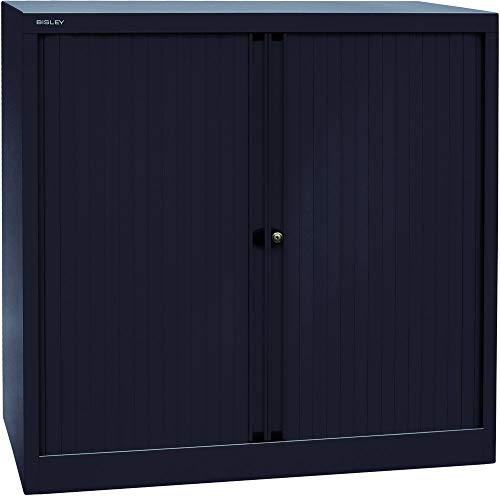 BISLEY Rollladenschrank EuroTambour, 2 Fachböden, 2,5 OH, Metall, 5633 Rollladen/Korpus Schwarz, 43 x 100 x 103 cm von BISLEY