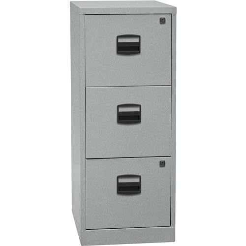 Bisley Home Hängeregistraturschrank PFA, 3 HR-Schubladen, 355 Silber, 40 x 41.3 x 101.5 cm von BISLEY