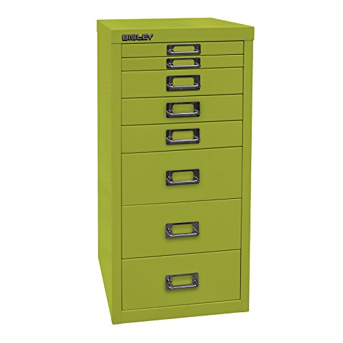 BISLEY MultiDrawer, 29er Serie, DIN A4, 8 Schubladen, Metall, 604 Grün, 38 x 27.9 x 59 cm von BISLEY