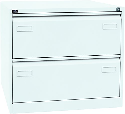 Bisley LIGHT Light Hängeregistraturschrank, doppelbahnig, DIN A4, 2 HR-Schubladen, Metall, 696 Verkehrsweiß, 62.2 x 80 x 71.099999999999994 cm von BISLEY