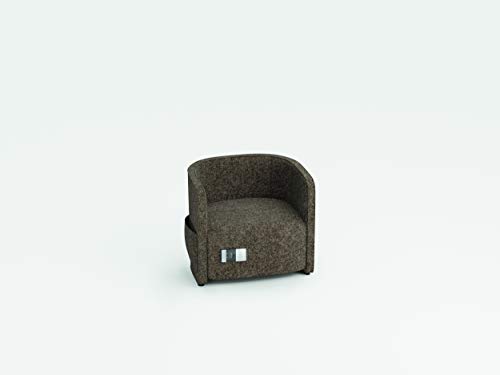 Bisley Vivo Sofa, Einsitzer mit niedriger Rückenlehne, inkl. Steckdose + 2X USB + 2 Seitentaschen, Wolle, braungrau von BISLEY