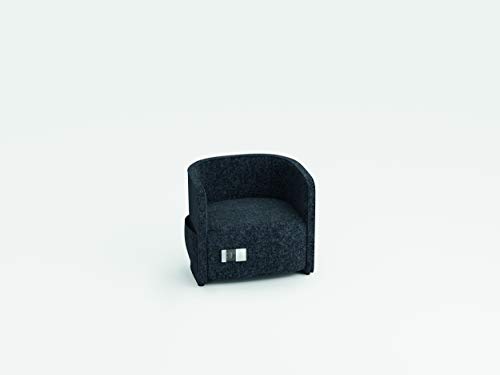 Bisley Vivo Sofa, Einsitzer mit niedriger Rückenlehne, inkl. Steckdose + 2X USB + 2 Seitentaschen, Wolle, dunkelgrau von Bisley