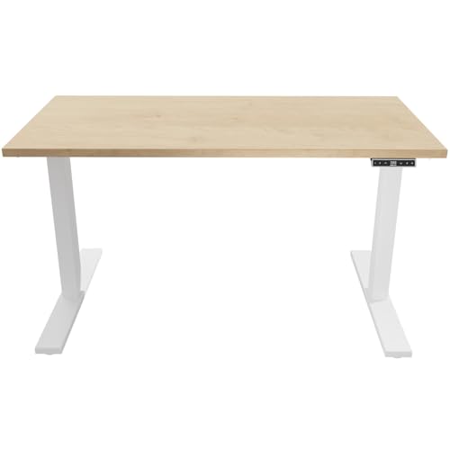 Höhenverstellbarer Schreibtisch E-WonderTech, EWT1606014, Platte 014 ahorn, Gestell 396 weiß, H 630-1280 x B 1600 x T 600 Höhenverstellbarer Schreibtisch E-WonderTech, EWT1606014, Platte 014 ahorn, Gestell 396 weiß, H 630-1280 x B 1600 x T 600 von BISLEY