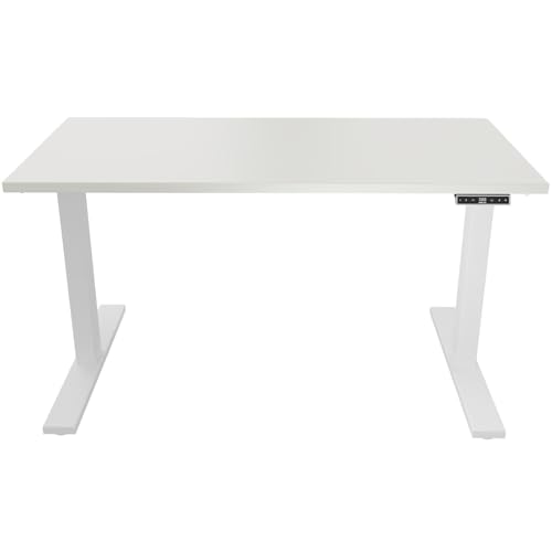 Höhenverstellbarer Schreibtisch E-WonderTech, EWT251408333005, Platte 005 weiß, Gestell 396 weiß, H 630-1280 x B 1400 x T 800 Höhenverstellbarer Schreibtisch E-WonderTech, EWT251408333005, Platte 005 weiß, Gestell 396 weiß, H 630-1280 x B 1400 x T 800 von BISLEY