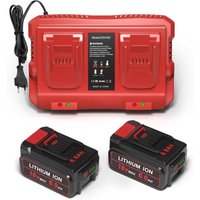 Bsioff - 2Stücke 6,0 Ah Akkus und Twincharger für Power X-Change. Ladegerät-Kit- und Akku Ersatz für Einhell Akku und Power X-Change von BSIOFF