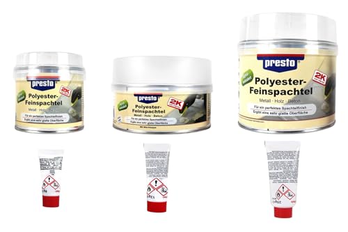 2K Polyester Feinspachtel, 2-Komponenten Spachtel, Füller 250g - 1000g, ergibt sehr glatte Oberflächen, für Metall, Holz, Beton, KFZ, Hobby, DIY, Menge/Gewicht:1000g 2K Polyester Feinspachtel, 2-Komponenten Spachtel, Füller 250g - 1000g, ergibt sehr glatte Oberflächen, für Metall, Holz, Beton, KFZ, Hobby, DIY, Menge/Gewicht:1000g von BISOMO