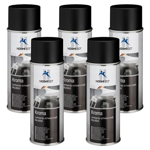 Normfest Lackspray Kroma RAL9005 schwarz matt 5x 400 ml von Normfest