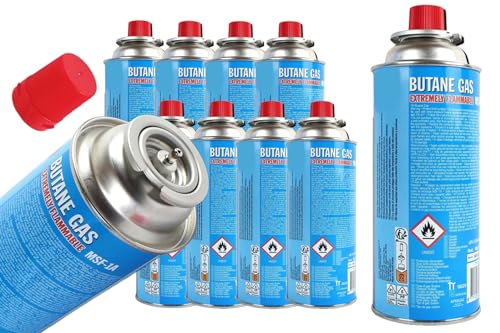 BISOMO Butangas 227g Dose 1-28 STK. Kartusche für Feuerzeug, Flambierbrenner, Shisha, Gaskocher, Gasbrenner Lötlampen für Camping Grill Küche Wohnmobil (16) von BISOMO