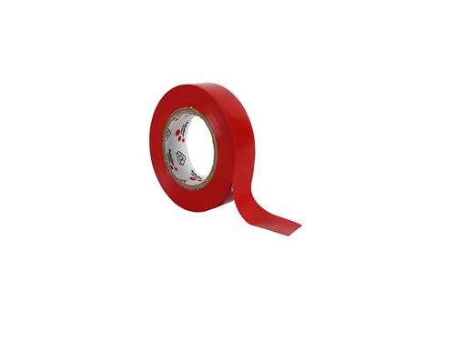 BISOMO Elektro Isolierband 15mm x 10m PVC wasserfest abriebfest UV-beständig, flexibel, farbig (Rot) von BISOMO