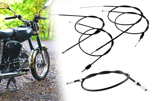Bowdenzug Set + Tachowelle für Simson ENDURO S51E, S53E, S70E, S83E mit Gaszug Bremszug Starterzug und Kupplungszug Bowdenzug Set + Tachowelle für Simson ENDURO S51E, S53E, S70E, S83E mit Gaszug Bremszug Starterzug und Kupplungszug von BISOMO