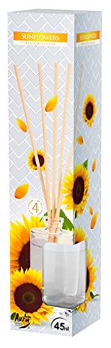 BISPOL Aromadiffusor, Lufterfrischer Sonnenblumen, Fassungsvermögen 45 ml, Duft hält 4 Wochen, Höhe 20,3 cm von BISPOL