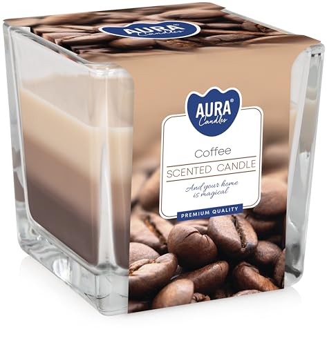 DREIFARBIGE DUFTKERZEN IM GLAS, Duft:Kaffee von BISPOL