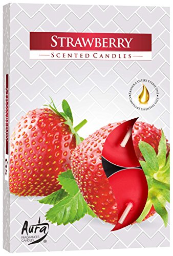 Duftteelicht 6er Display Strawberry von BISPOL