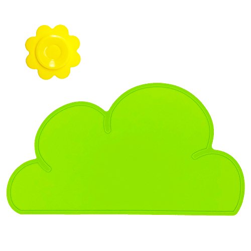 BITEYI Wolken-Form Silikon Kinder Wasserdicht Platzdeckchen Potholder Rutschfestes Essensmatte (Grün) von BITEYI