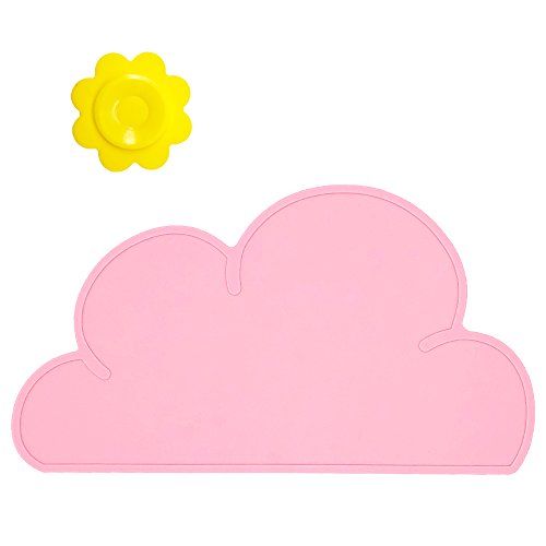 BITEYI Wolken-Form Silikon Kinder Wasserdicht Platzdeckchen Potholder Rutschfestes Essensmatte (Rosa) von BITEYI