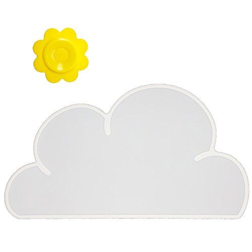 BITEYI Wolken-Form Silikon Kinder Wasserdicht Platzdeckchen Potholder Rutschfestes Essensmatte (Weiß) von BITEYI