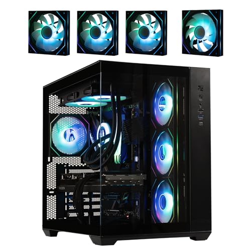 BITFENIX AL118 High Airflow Dual Chamber PC Gaming Case Black 4ARGB–Reverse Connection Motherboard Compatible–4xInfinity Mirroring ARGB Fans(3X Reverse)-360mm AIO/GPU 400mm Support von BITFENIX