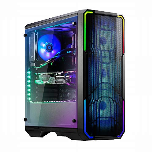 BitFenix Enso Mesh-RGB E-ATX Midi-Tower, Tempered Glass Seitenteil Gaming PC-Tower mit Adressierbarer RGB-Beleuchtung, Mesh Frontplatte, Schwarz von BITFENIX