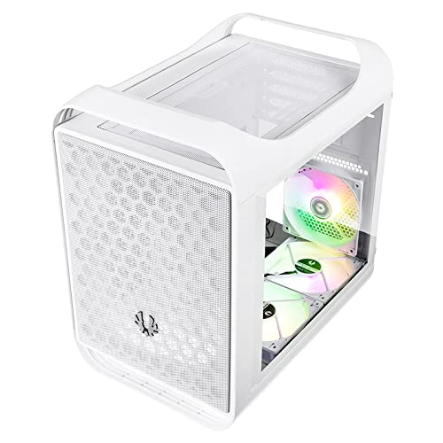 BitFenix Prodigy M 2022 ARGB Micro ATX Gehäuse, Kompaktes Gaming Pc Gehäuse für Micro ATX und Mini ITX Mainboards, Mesh-Front, Tempered Glass Fenster, Weiß von BITFENIX