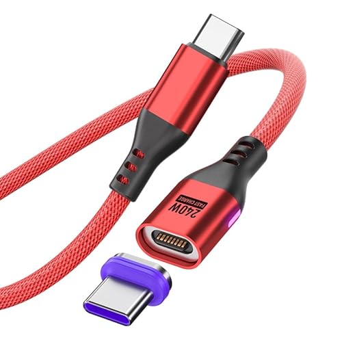240W Magnet Ladekabel USB C [2Stück 1m] 16PIN Ladekabel Magnetisch Superschnelle Aufladung Magnetisches USB C Ladekabel 48V/5A Schnelllade und Datenübertragungs für Phone 15/Samsung S22/MaBook (1m) von BITHAI
