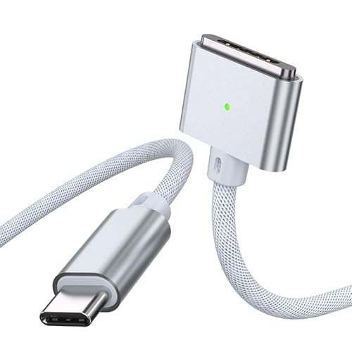 BITHAI 140W USB-C zu Mag-Safe 3 Kabel 2M Magnetisches Ladekabel für 2024 MacBook Pro 14"/16" M4, 2025 MacBook Air 13"/15" M4, Schnellladung mit perfektem Halt-Silber von BITHAI