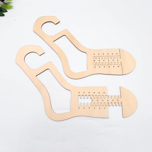 BITHAI 2 Stück Hölzerne Sockenblocker, Verstellbare Sockenstrickblocker, Stricksocke-Blocker Sockenbretter DIY Gewebte Socken Holzmodell, Zum Stricken Von Socken Geschenk (2) von BITHAI