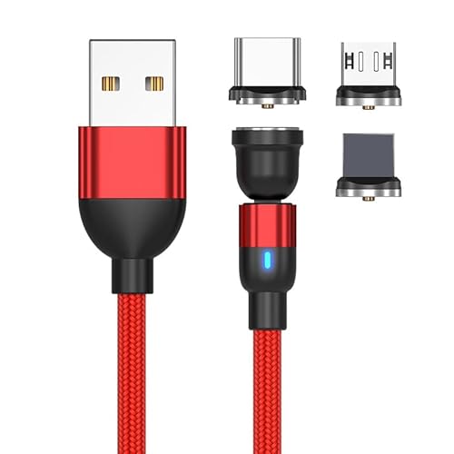 BITHAI 3 in 1 Magnetisches Ladekabel Schnellladen Magnet USB Kabel Magnetkabel für Android Micro-USB Type C Smartphone Tablette Quick Charge 360 Drehung Telefonladegerät (2m) von BITHAI