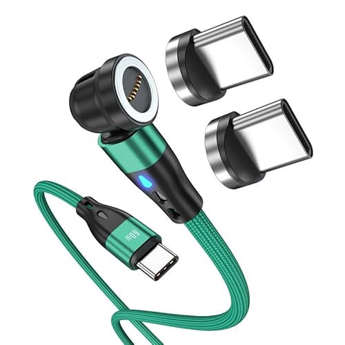 BITHAI 60W Magnet Ladekabel USB C 7PIN Flach Ladekabel Magntisch für Galaxy S23, 2Stück Type C Adapter, 1Stück Kabel (2m) von BITHAI