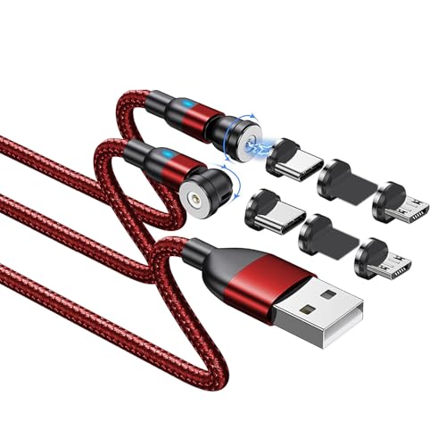 BITHAI Ladekabel Magnetisch Magnet Ladekabel 2Stück [2m/2m], 360° und 180° Drehbar Magnetisches USB Kabel für Typ C/Micro USB/i-Produkte/Smartphone (2m*2) von BITHAI
